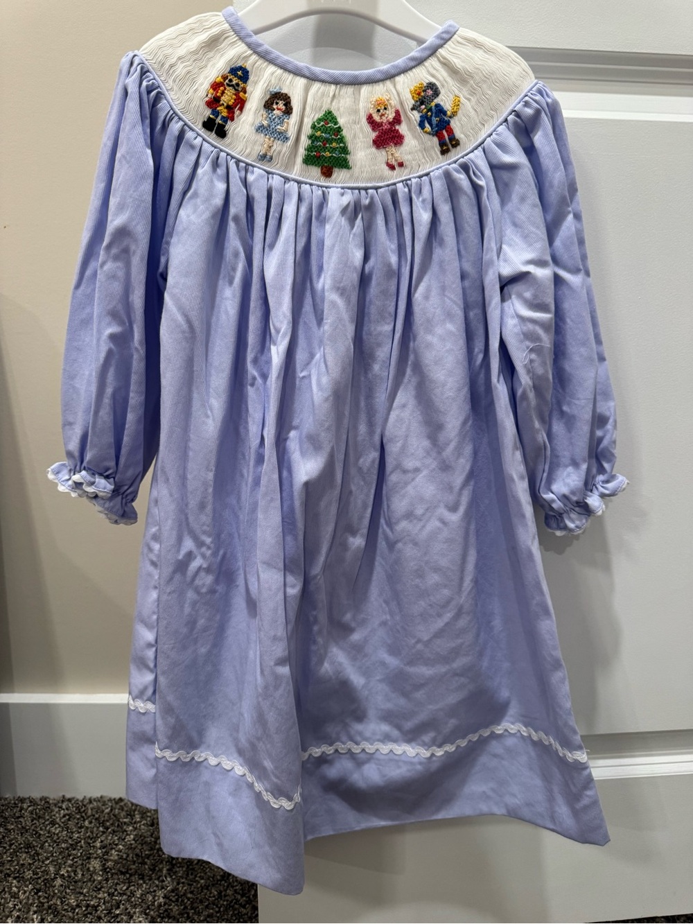 Girls' Lavender Smocked Holiday Nutcracker Dress